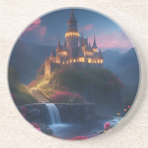 Dessous De Verre En Grès Château de Montagne Midnight Four