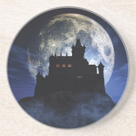 Dessous De Verre En Grès Château d'Imaginaire la nuit (Devant)