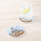 Dessous De Verre En Grès Château sur le Rhin (Côté)