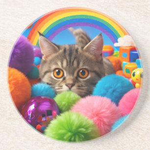 Dessous De Verre En Grès Chaton adorable kit de jeu arc-en-ciel