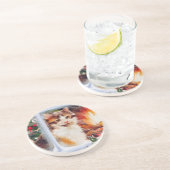 Dessous De Verre En Grès Chaton de Noël (Côté)