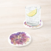 DESSOUS DE VERRE EN GRÈS CHATON VIOLET, PORTRAIT DE CHAT (Côté)