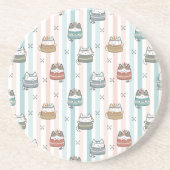 Dessous De Verre En Grès Chats Boho Motif Tribal (Devant)
