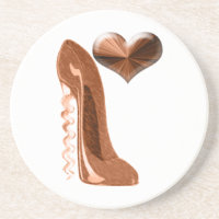Chaussure stylet et coeur Coas de talon de cuivre