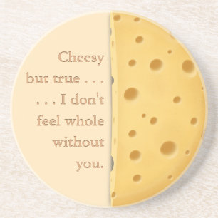 Dessous De Verre En Grès "Cheesy, mais vrai" Drôle Dit Amour & Amitié