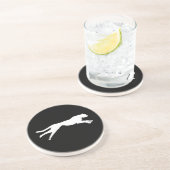 Dessous De Verre En Grès Cheetah d'art graphique blanc (Côté)