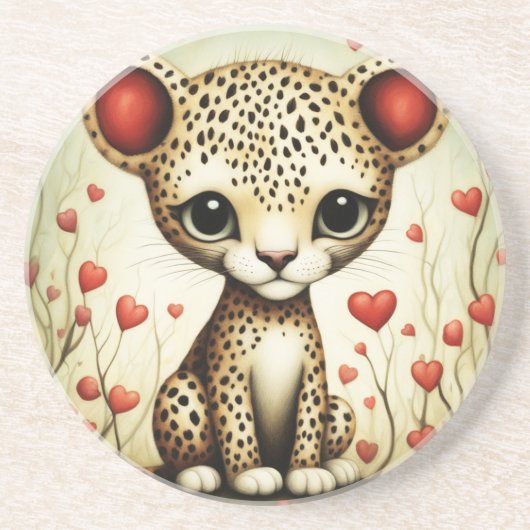 Dessous De Verre En Grès Cheetah Love 1 (Devant)