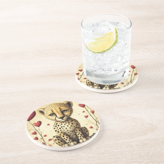 Dessous De Verre En Grès Cheetah Love 2 (Côté)