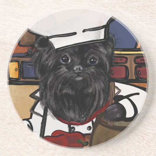 Dessous De Verre En Grès Chef Affenpinscher (Devant)