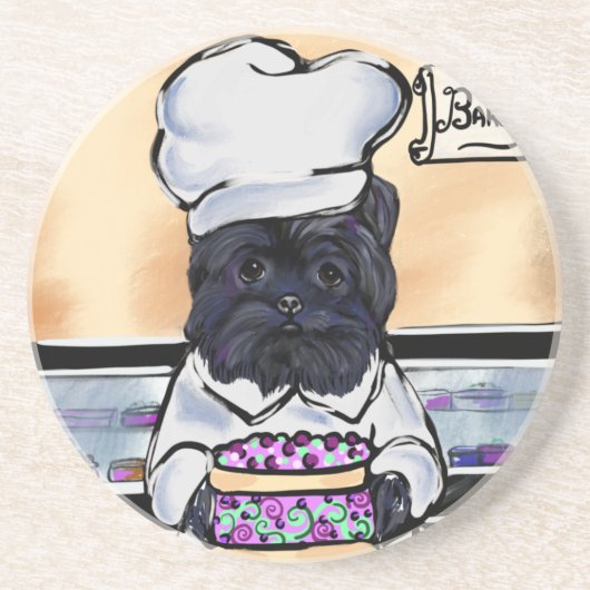 Dessous De Verre En Grès Chef Affenpinscher (Devant)