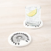 Dessous De Verre En Grès Chef du crâne indien (Côté)