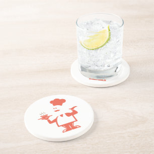 Dessous De Verre En Grès Chef tenant un bol de soupe