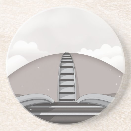 Dessous De Verre En Grès Chemin de fer (Devant)