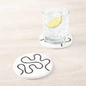 Dessous De Verre En Grès Chemin sinueux - Noir (Côté)