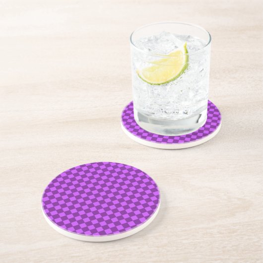 Dessous De Verre En Grès Chèques (Côté)