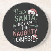 Dessous De Verre En Grès Cher Père Noël, Ce Sont Les Maudits Noël (Devant)