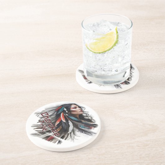 Dessous De Verre En Grès Cherokee Pride 4 (Côté)