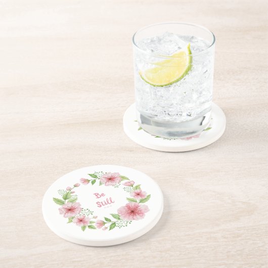 Dessous De Verre En Grès Cherry Blossom Wreath Scritural (Côté)