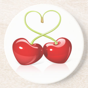 Dessous De Verre En Grès Cherry Heart