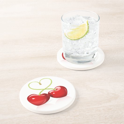 Dessous De Verre En Grès Cherry Heart (Côté)