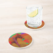 Dessous De Verre En Grès Cheval arc-en-ciel de Noël (Côté)