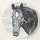 Dessous De Verre En Grès Cheval blanc noir (Devant)