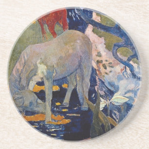 Dessous De Verre En Grès Cheval Blanc par Paul Gauguin, Vintage Fine Art