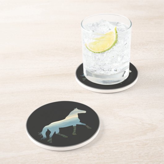 Dessous De Verre En Grès Cheval Blue Ridge (Côté)