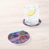 Dessous De Verre En Grès Cheval Brown en Grass violet (Côté)
