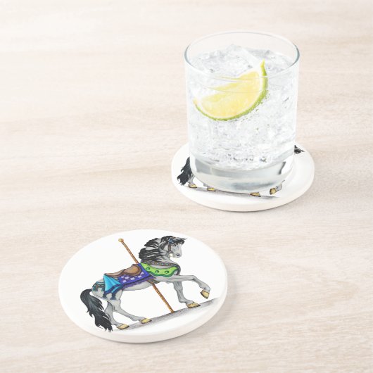 Dessous De Verre En Grès Cheval de carrousel (Côté)