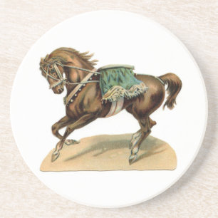 Dessous De Verre En Grès Cheval de cirque vintage