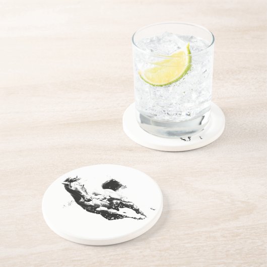 Dessous De Verre En Grès Cheval de course (Côté)