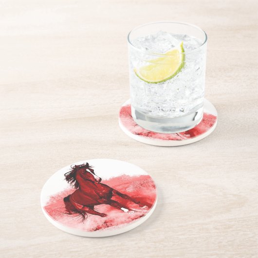 Dessous De Verre En Grès Cheval de course (Côté)