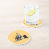 Dessous De Verre En Grès Cheval de course de baril (Côté)