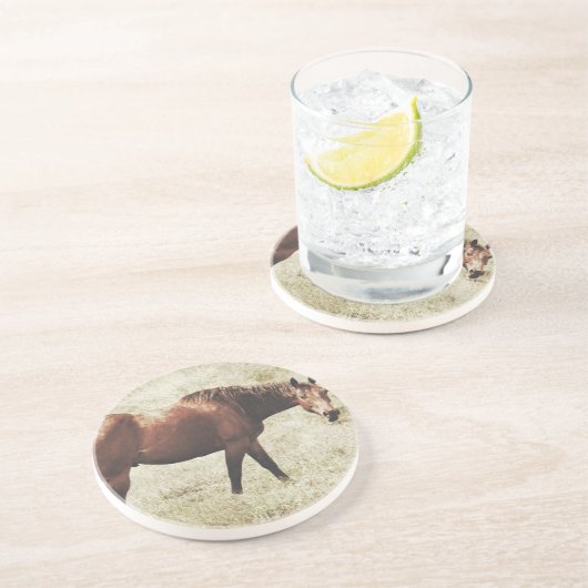 Dessous De Verre En Grès Cheval de la baie (Côté)