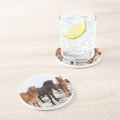 Dessous De Verre En Grès Cheval islandais en hiver en Islande (Côté)