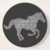 Dessous De Verre En Grès cheval noir (Devant)