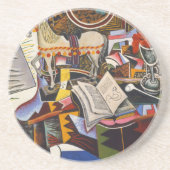 Dessous De Verre En Grès Cheval Pipe Fleur rouge par Joan Miro (Devant)