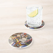 Dessous De Verre En Grès Cheval Pipe Fleur rouge par Joan Miro (Côté)