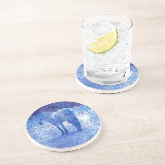 Dessous De Verre En Grès Cheval pourpre (Côté)