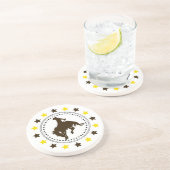 Dessous De Verre En Grès Cheval s'opposant d'or Brown (Côté)