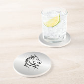 Dessous De Verre En Grès Cheval tête sur argent (Côté)