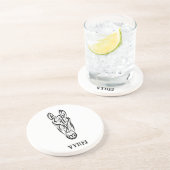 Dessous De Verre En Grès Cheval tribal noir et blanc (Côté)