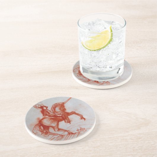 DESSOUS DE VERRE EN GRÈS CHEVALIER FLORENTINE SUR HORSEBACK (Côté)