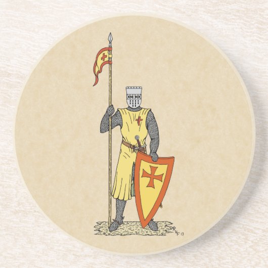 Dessous De Verre En Grès Chevalier médiéval Début du XIIIe siècle (Devant)