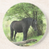 DESSOUS DE VERRE EN GRÈS CHEVAUX (Devant)