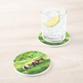 DESSOUS DE VERRE EN GRÈS CHEVAUX (Côté)