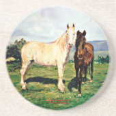 Dessous De Verre En Grès Chevaux/Chevaux/Cheval (Devant)