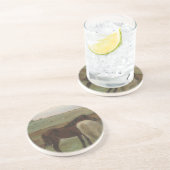 Dessous De Verre En Grès Chevaux dans une prairie, Peinture à l'huile, Edga (Côté)