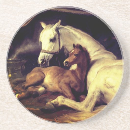 Dessous De Verre En Grès Chevaux d'atterrisseur (Devant)